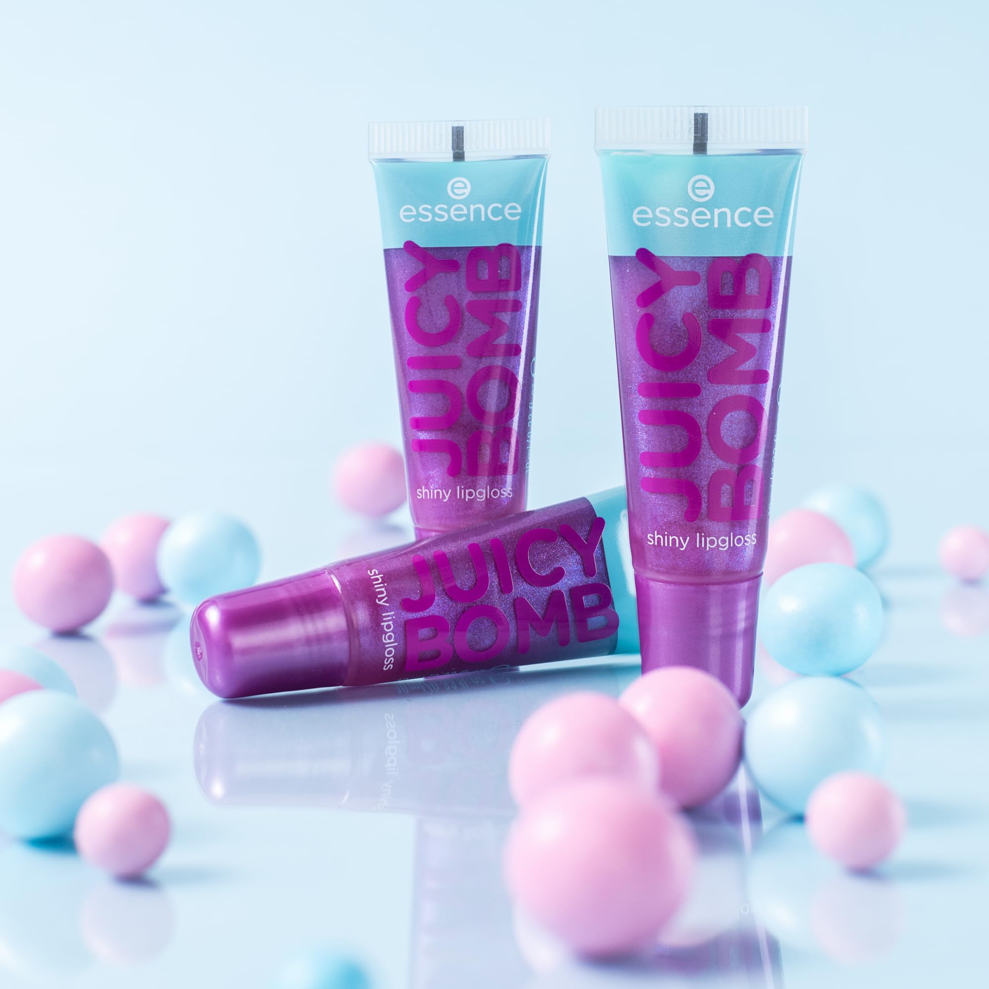 essence Zestaw błyszczyków JUICY BOMB shiny lipgloss set, z olejkami, naturalny, błyszczący, mieniący się (1pcs)