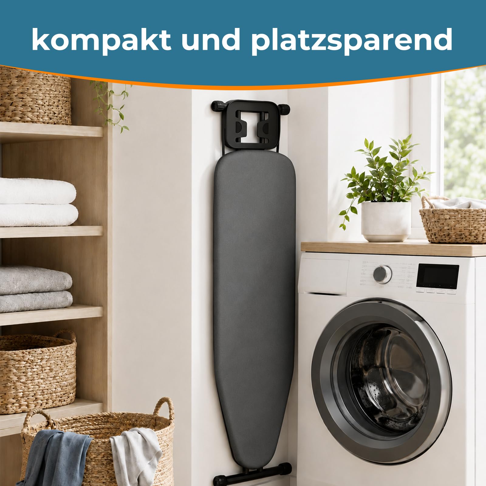 Bügelbrett 110 x 34 cm, 7-stufige Höhenverstellung, klappbar, hitzebeständiger Baumwollbezug, metallenes Belüftungsgitter, mit Bügelablage, Stabiler Stahlrahmen, platzsparend für Haushalt
