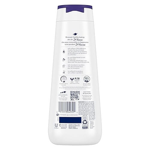 Miniatura 2 de Dove Gel de baño Unwinding Blueberry & Moon Milk, 4 unidades para una piel renovada, de aspecto saludable, limpiador hidratante de piel suave con