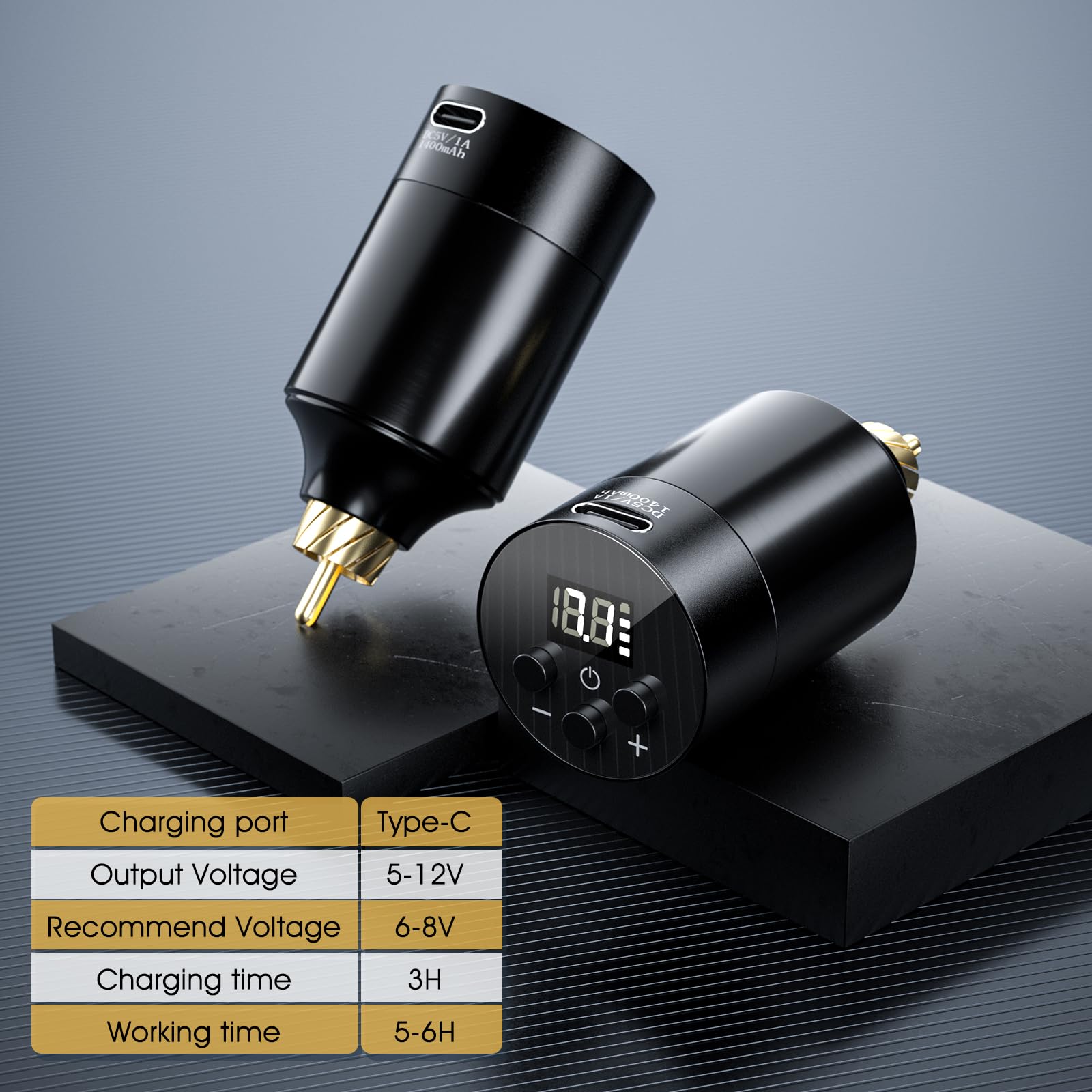 Biomaser Kit de Máquina Máquina de Conjunto Máquina de Inalámbrica 1500mAh Batería Rotativa Bolígrafo con 20 Piezas Aguja 10 Botellas de Tinta para Principiantes y Artistas