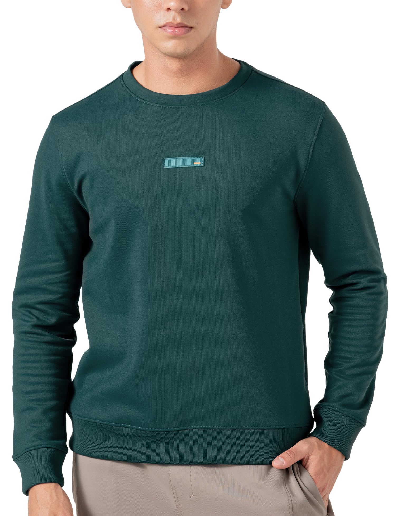 DAMENSCH Men's Solid Regular Fit Microfibre Elastane Full Sleeve Statement Elemental Round Neck Sweatshirt with Premium Dyes Comfortable Casual Wear Sweatshirt-picture-11