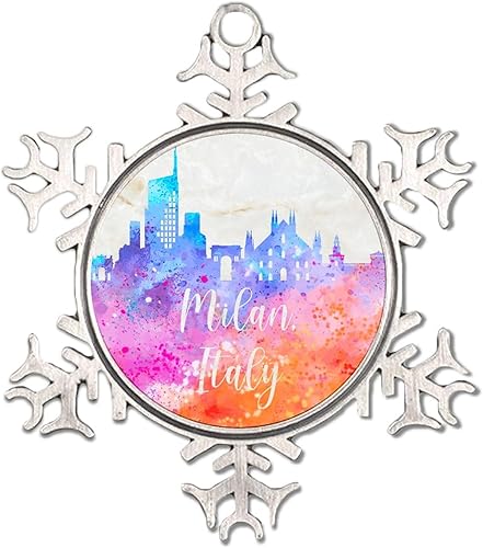 Miniatura 5 de India Agra - Adornos de copo de nieve blanco con orgullo estatal, adorno patriótico de copo de nieve de metal, decoración de árbol de Navidad,