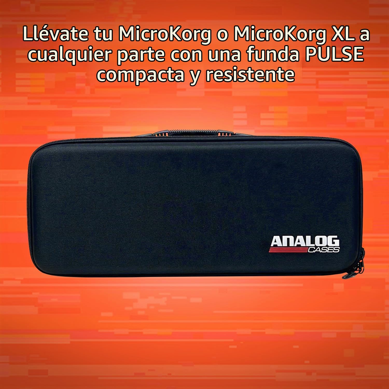 Analog Cases PULSE Case para Korg MicroKorg/MicroKorg XL+ o sintetizadores comparables (estuche de transporte de EVA/nylon moldeado, asa de primera clase), Negro