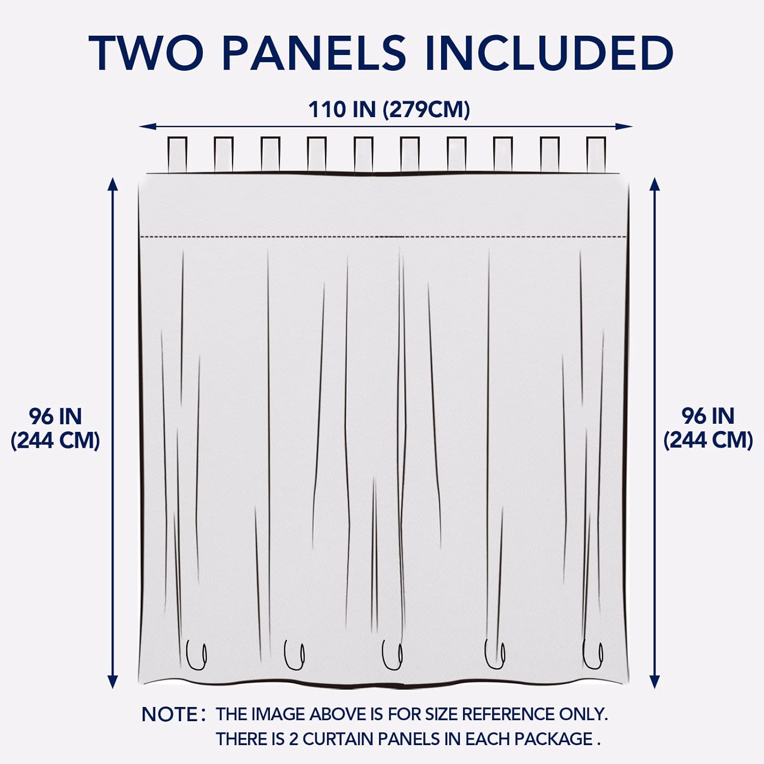 PureFit Outdoor Curtains for Detachable Sticky Tab Top Patio Waterproof/Weatherproof, UV and Fade Resistant Outside Curtains for Gazebo, Porch, Pergola, Privacy Curtain, 110 x 96 inch, 2 Panels, Beige