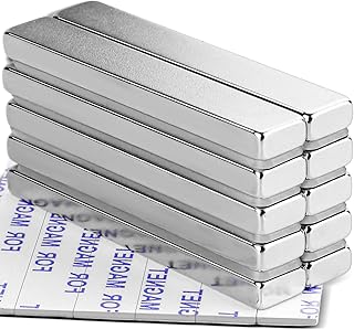 Powerful Neodymium Bar Magnets, Rare-Earth Metal Neodymium Magnet, N52, Incredibly Strong 33 LB Strength - 60 x 10 x 5 mm, Pack of 10