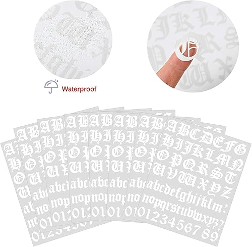 Miniatura 9 de Juego de 8 calcomanías autoadhesivas de vinilo con números de buzón, números del alfabeto para buzones de correo, letreros de ventanas, puertas,