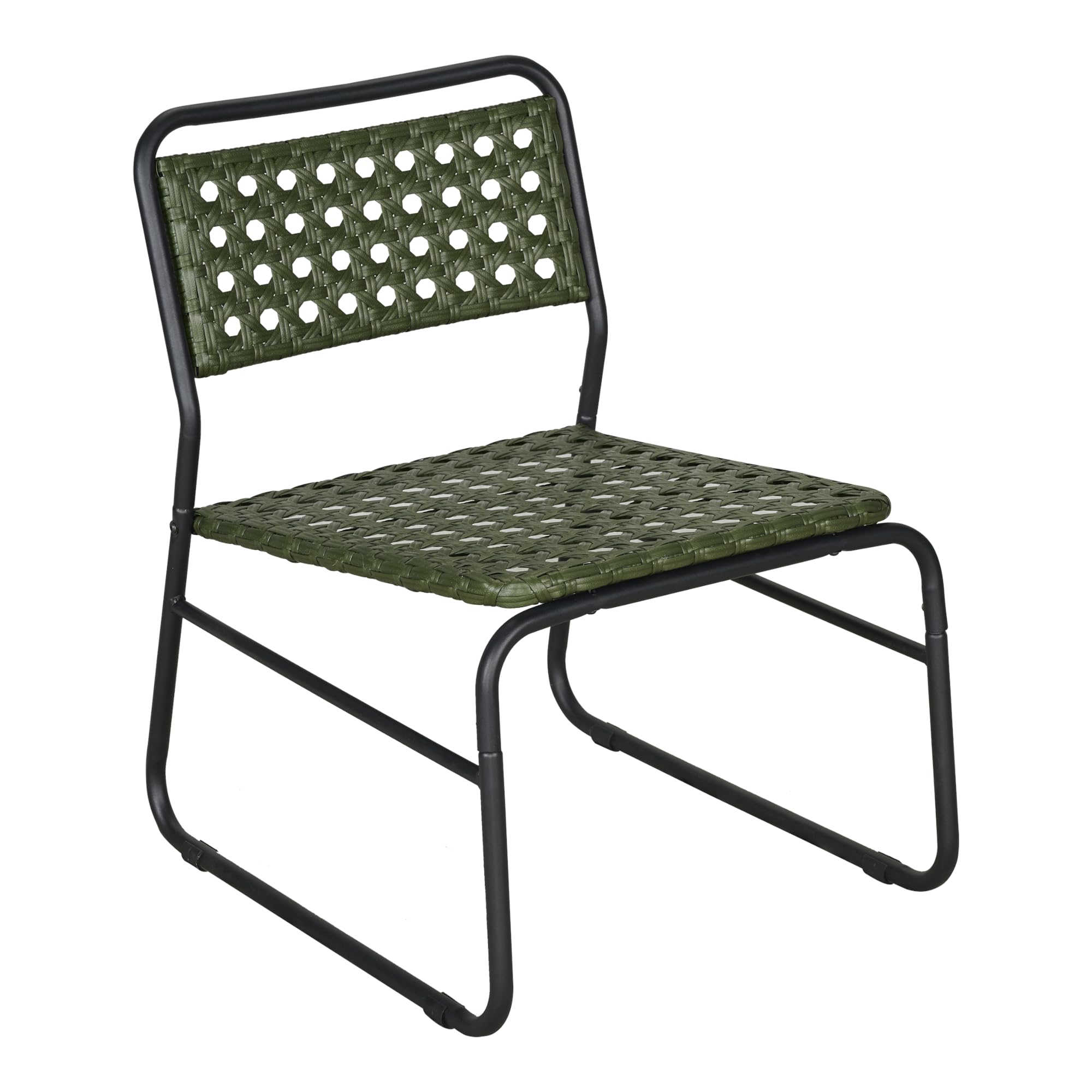 casa.pro Set da Bistrot Tavolino e 2 Sedie da Esterno Arredo Bistrò Set Mobili da Patio Balcone Terrazza Set da Caffè all'Aperto - Polyrattan Verde