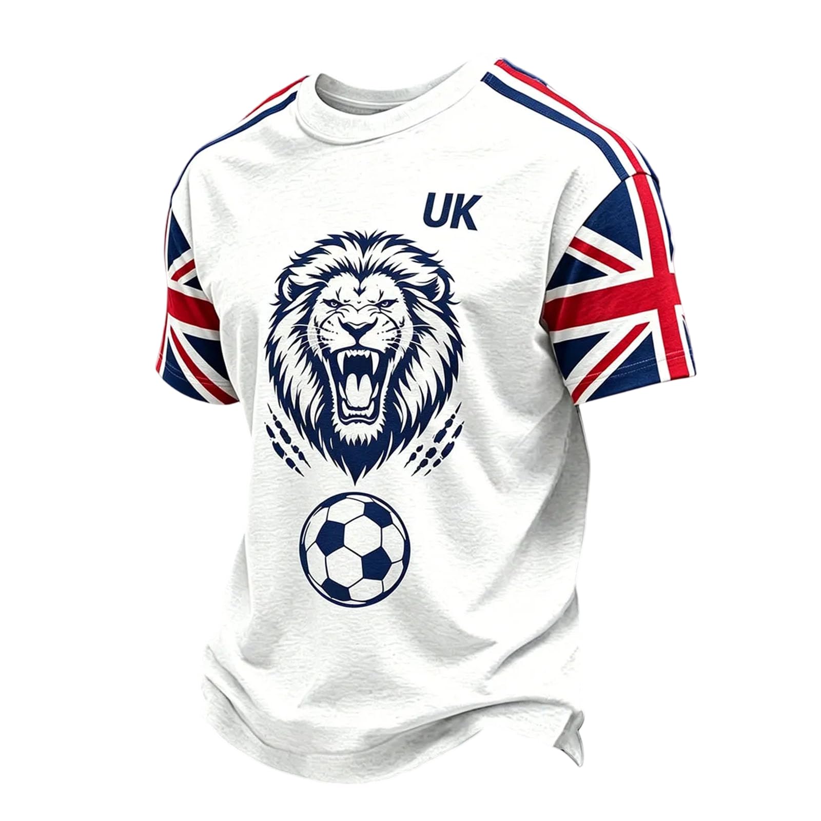 Mens England T Shirt Men's England Soccer Retro Tops Vintage Breathable Short Sleeve T Shirt Crew Neck Fan Apparel for Game Day or Daily Wear 01-White S