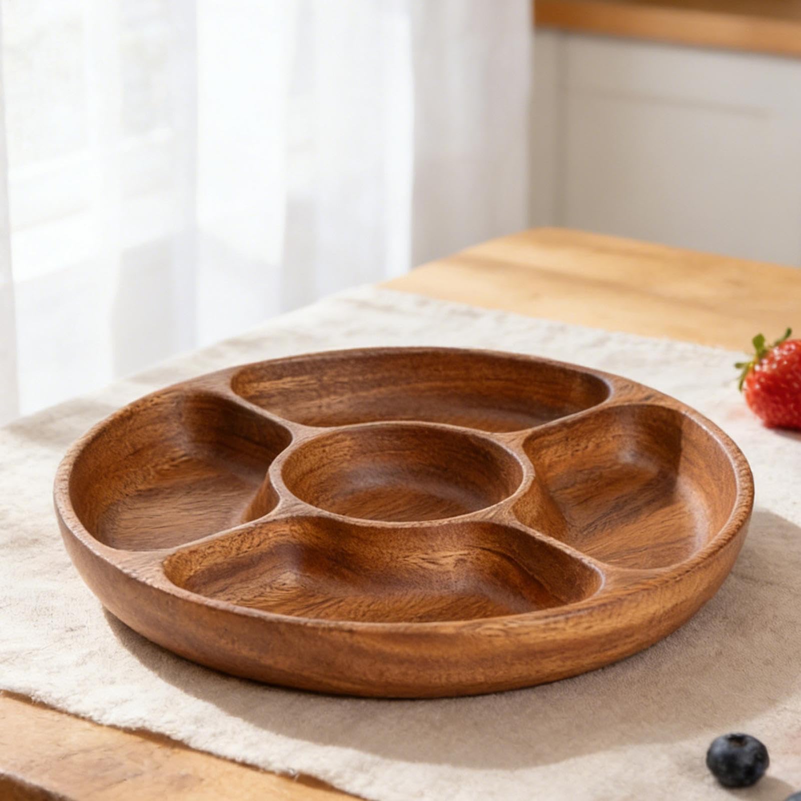 Vassoi Da Servizio Per Feste per Snack a 5 Scomparti | Vassoio Decorativo Per Cucina Soggiorno Picnic Banchetti Aperitivi Snack Salume Frutta Colazione Dolci