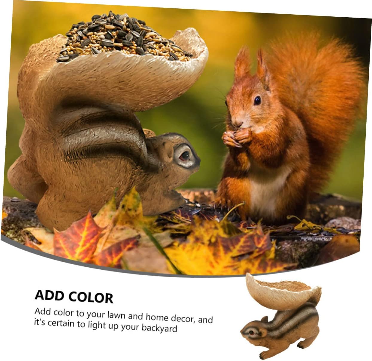 MERRYHAPY 1pc Creative Resin Squirrel Feeder Garden Decor Charming Outdoor Adornment for Home and Garden Durable and Fun Resin Art Supply