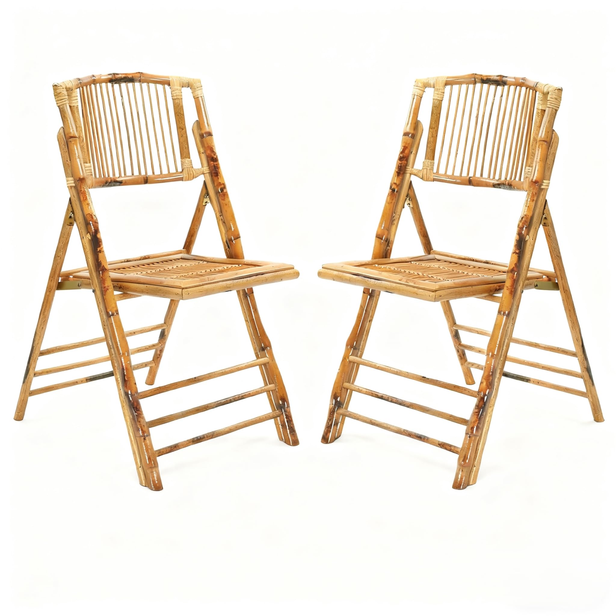 Bonnlo Bamboo Folding Chairs 1/2/4 Pack Foldable Dining Wood Chairs