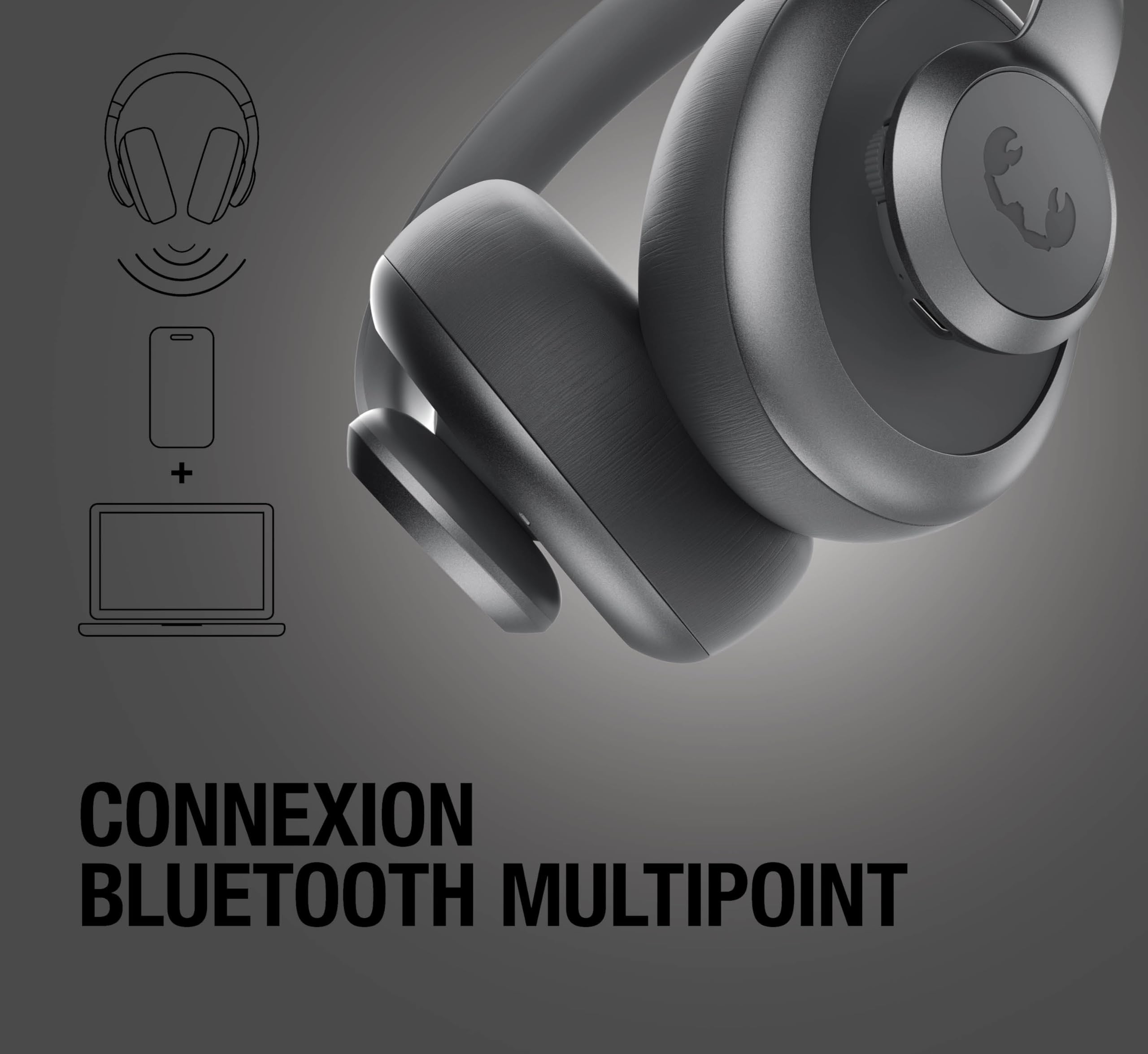 Fresh 'n Rebel Clam Ace 2, Casque ANC sans Fil, Réduction de Bruit Active Hybride Adaptative, Mode Son Ambiant, Bluetooth Multipoint, Pliable, Charge Rapide, 60 h ANC/100 h d’Autonomie (Storm Grey) - 5
