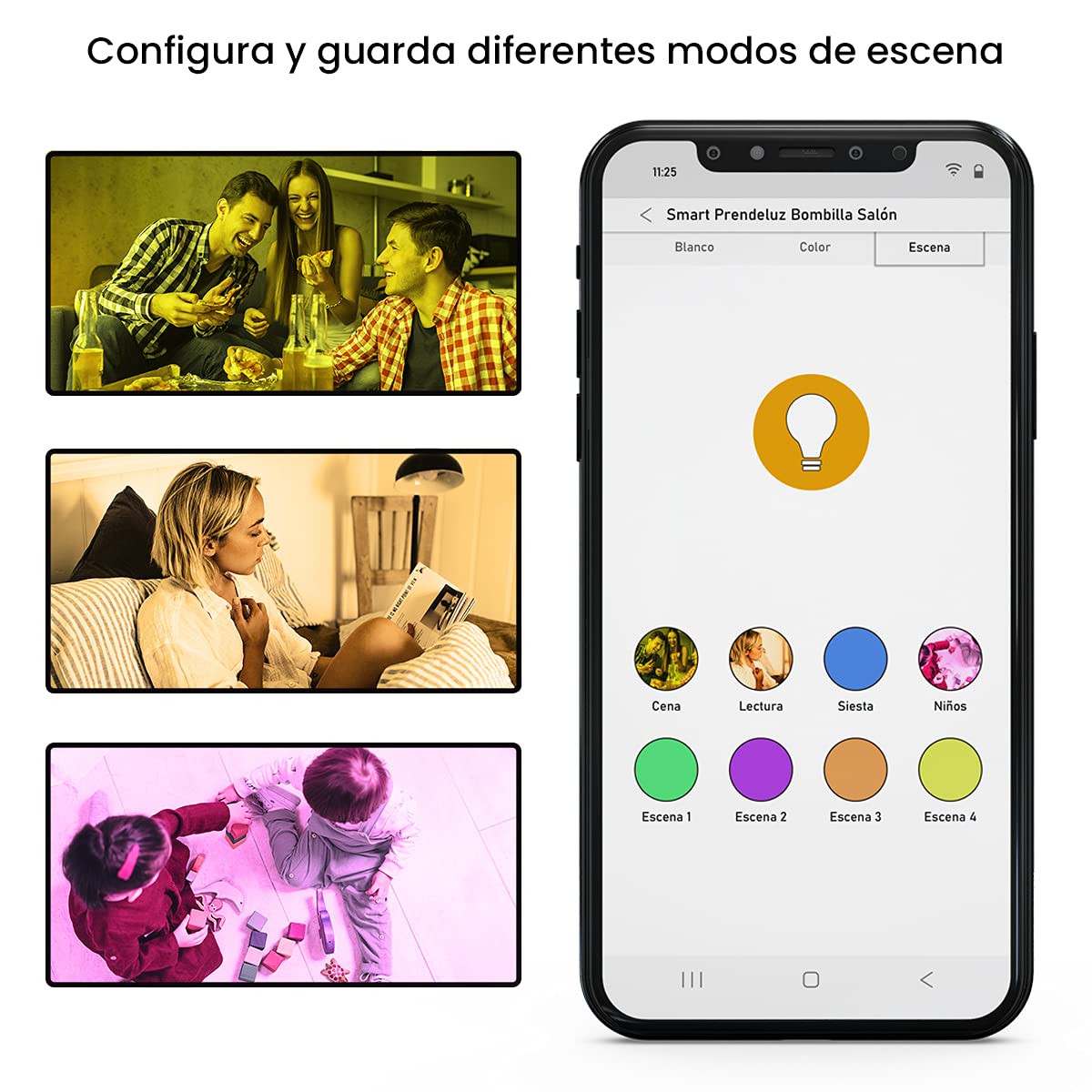 PRENDELUZ Intelligente Kerzenlampe, RGB, 5,5 W, E14, Smart Kerzenlampe, 4er-Pack