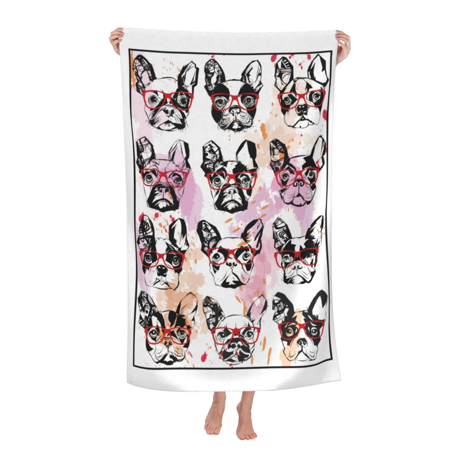 Toalla de microfibra de secado rápido de 80x130 cm con divertido perro vaquero