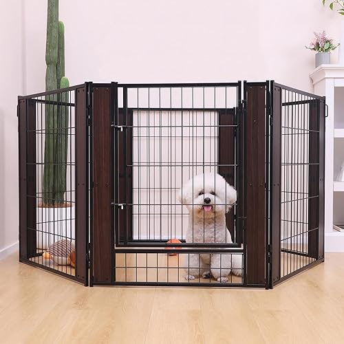 Corralito para perros, 31.5 pulgadas de altura, resistente, seguro y resistente, valla plegable para perros para uso en interiores y exteriores