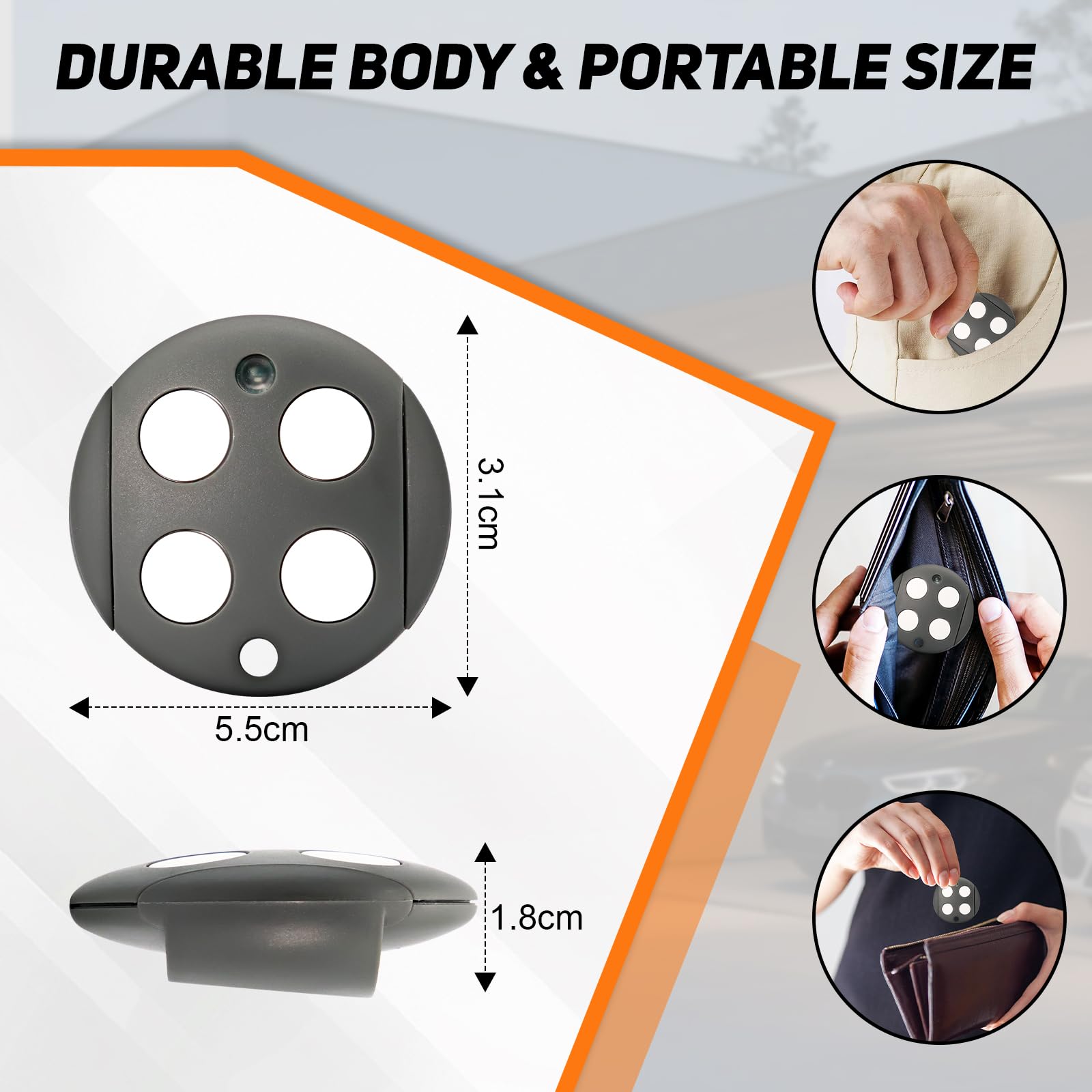 Telecommande Portail Compatible avec MHOUSE GTX4 433,92 MHz, Bip Portail Porte De Garage, 4 Canaux, Code de Roulement (Lot de 3) - 4