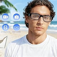 Vista 3 de Lentes inteligentes con cámara, grabación de video HD de 1080P y toma de fotos, tarjeta de memoria de 64 GB, gafas de cámara de video para hombres