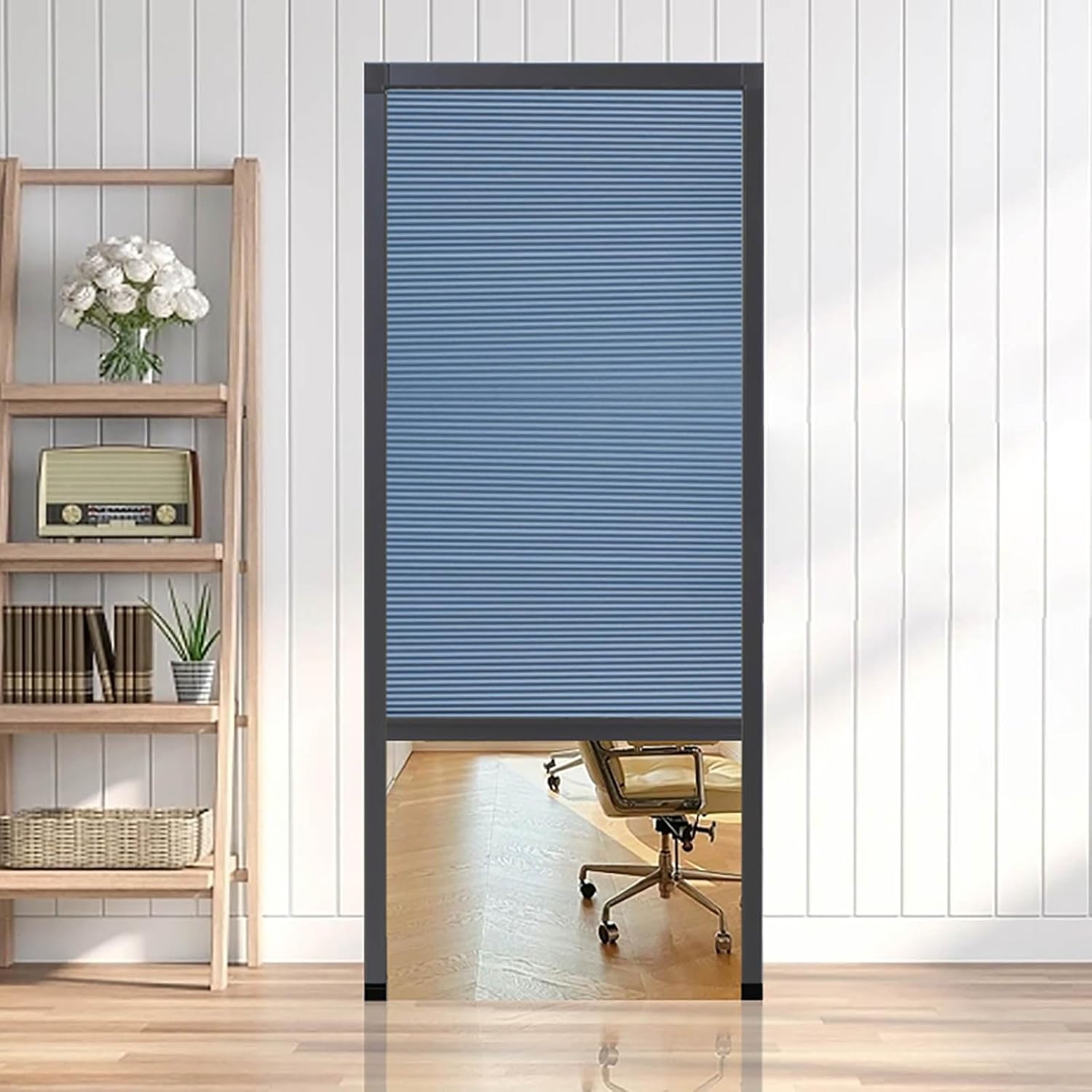 Customizable 70cm Wide Accordion Folding Doors - Privacy Sliding Room Divider for Office, Kitchen, Living Room - Space-Saving Closet Door Alternative (Blue, 70x200cm)