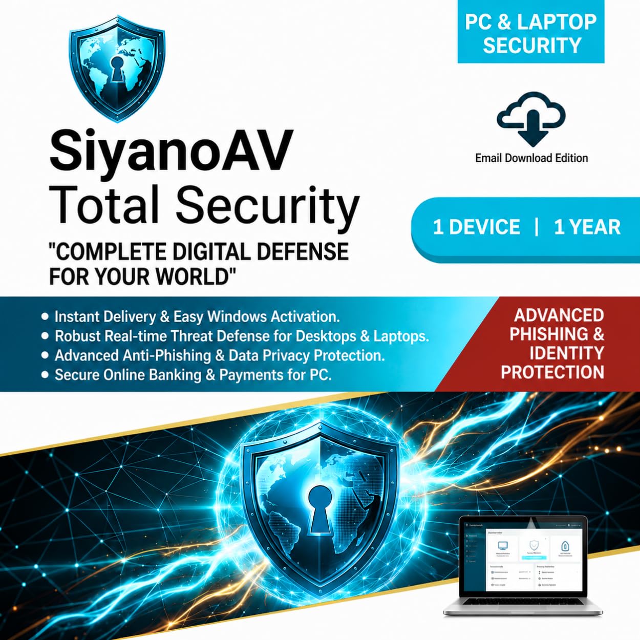 SiyanoAV Total Security Antivirus 1 Computer,1 Year - Antivirus Plus | Windows | Latest Version | Email Delivery In 1 Hours- No Cd |-image-24