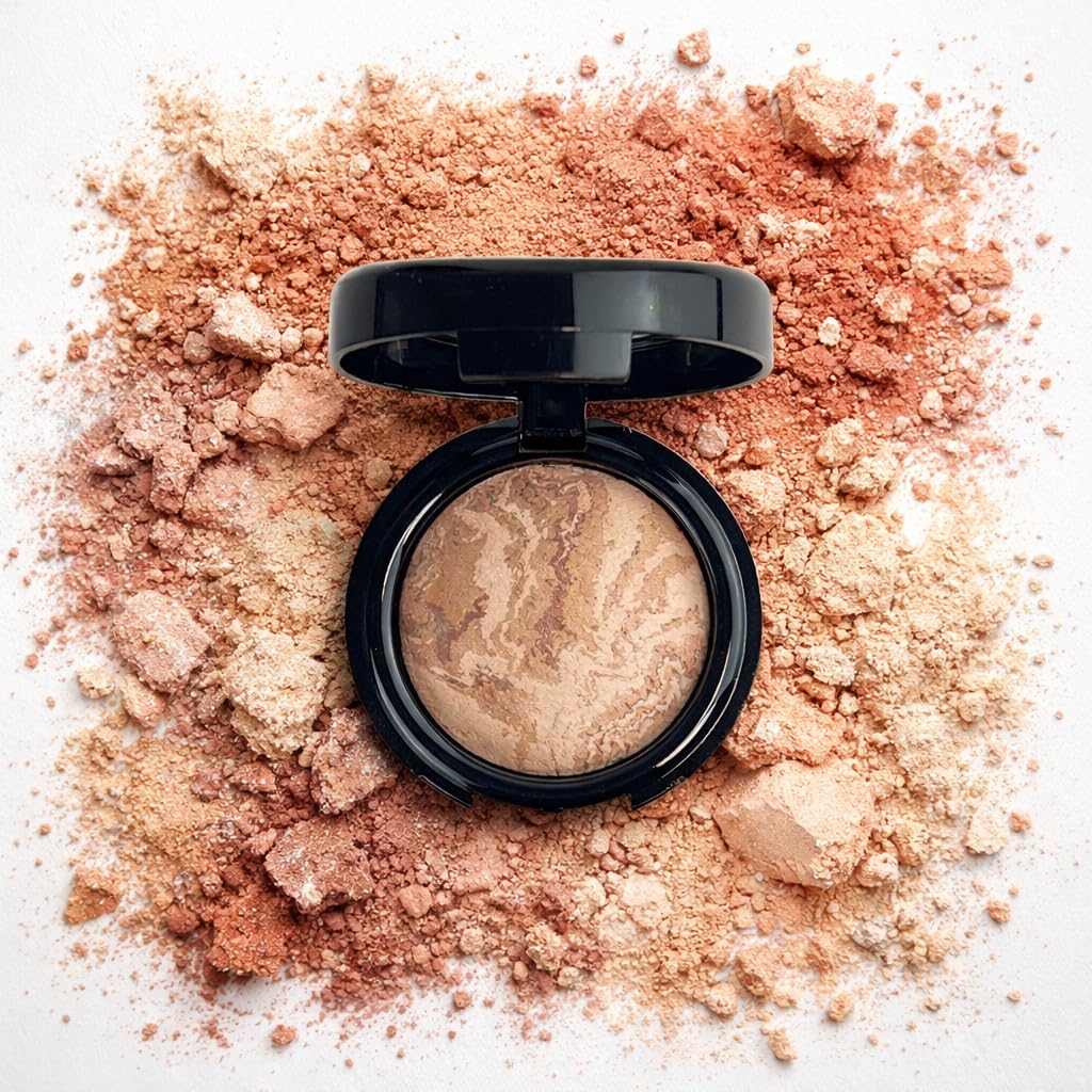 K’APEINE Baked Powder Foundation, Oil Control Correcting Foundation Matte Natural Finish Smooth Lightweight Setting Powder Palette Brighten Color Correcting Powder Foundation for Women-02#