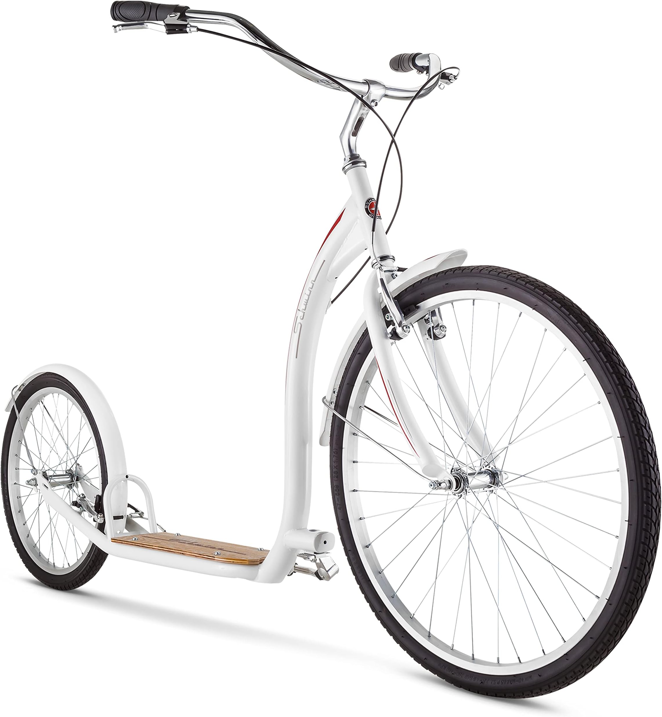 Schwinn Adult Shuffle Scooter with 26" Wheels, White