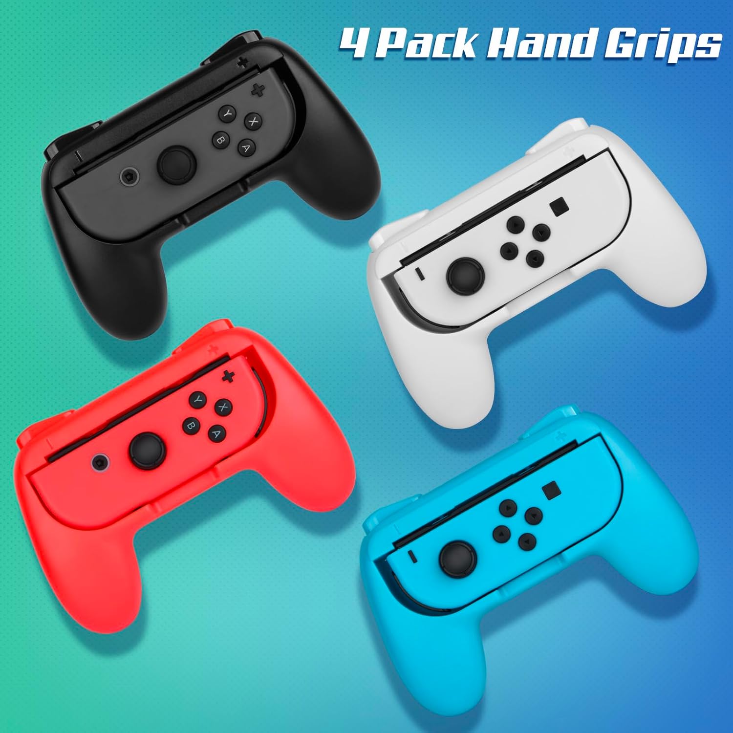 JoyHood Hand Grips for Switch/Switch OLED, Ergonomic Hand Grip Controller Handle Compatible with Joy Con and Switch OLED Model 2021 (4 Pack) - Image 8