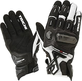 RSタイチ(RS TAICHI) バイク ライディンググローブ 春夏 メッシュ通気性 タッチパネル対応 プロテクター内蔵 カーボン ラプター メッシュグローブ RST442 WHITE/BLACK M