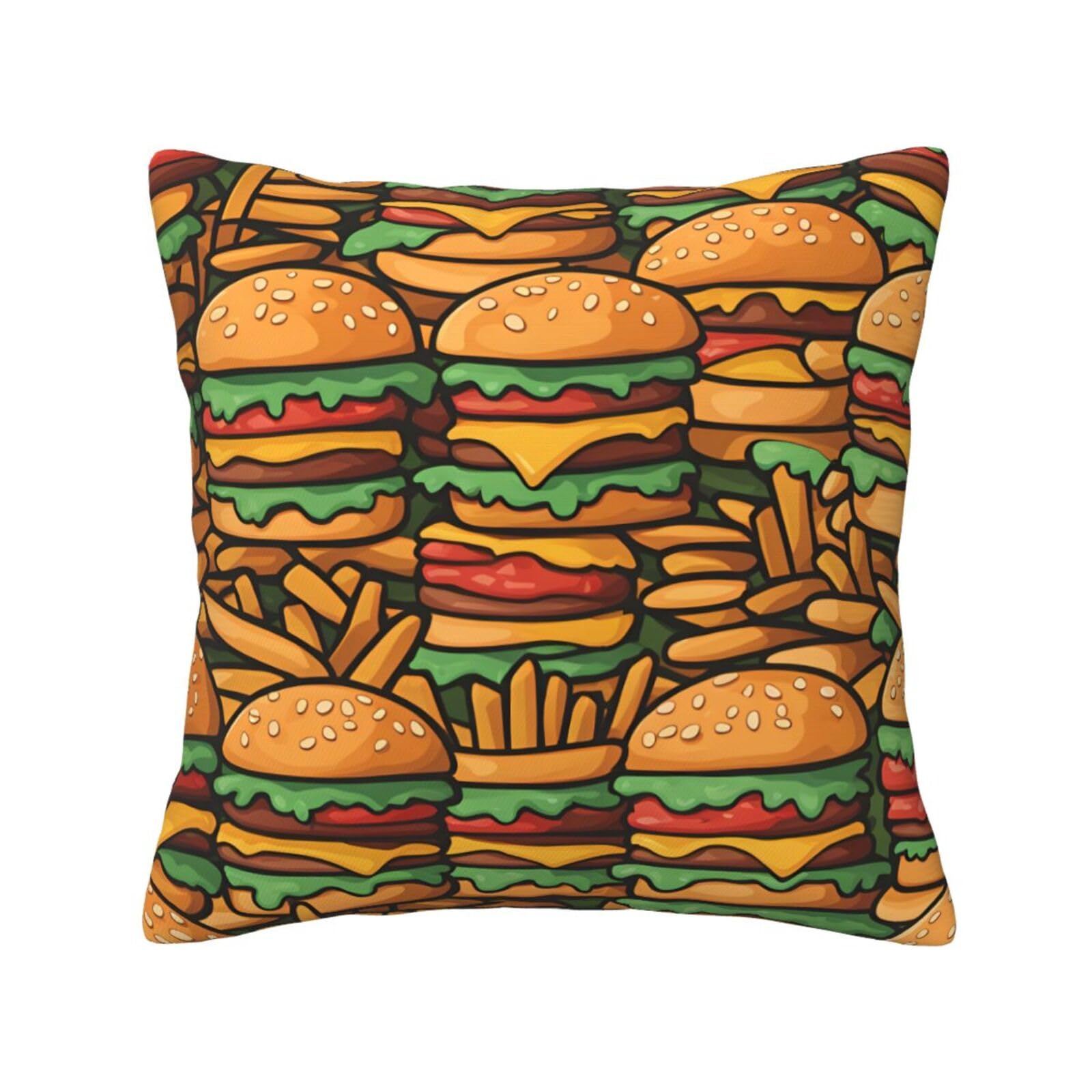 SXZVVBN many cute burgersDecorative Square Sofa Cushion Covers
