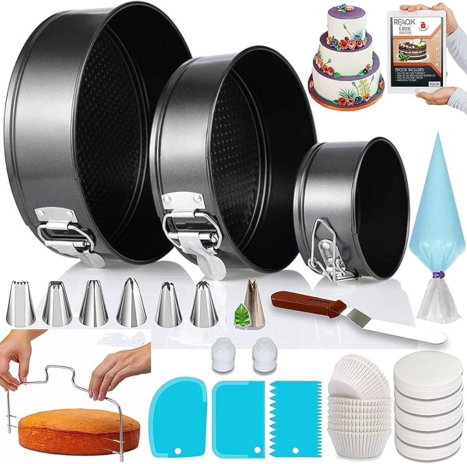 RFAQK 100PCs Cake Tins Set for Baking Cake Decorating Kit Baking