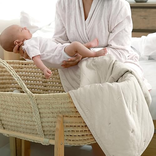 Miniatura 9 de Lulu moon Manta para cuna de bebé, colcha de algodón para cuna para bebés y niños pequeños, manta acolchada ligera para niñas y niños, 30 x 40