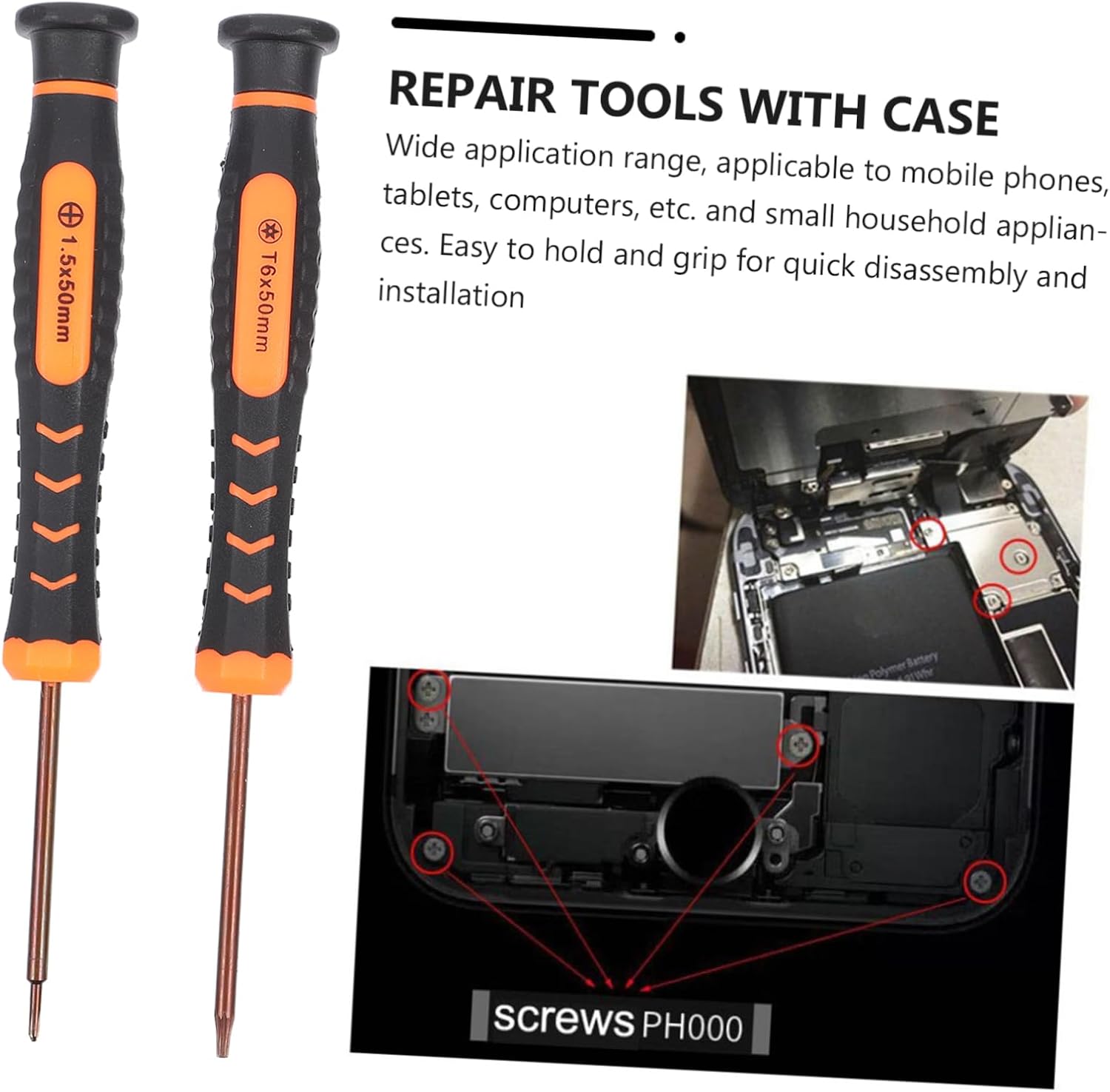 ORFOFE 1set Multifunctional Screwdriver Electronics Repair Tool Kit for Mobile Phones Tablets Computers Magnetic Bits for Easy Use Sturdy Material Organized Storage Box