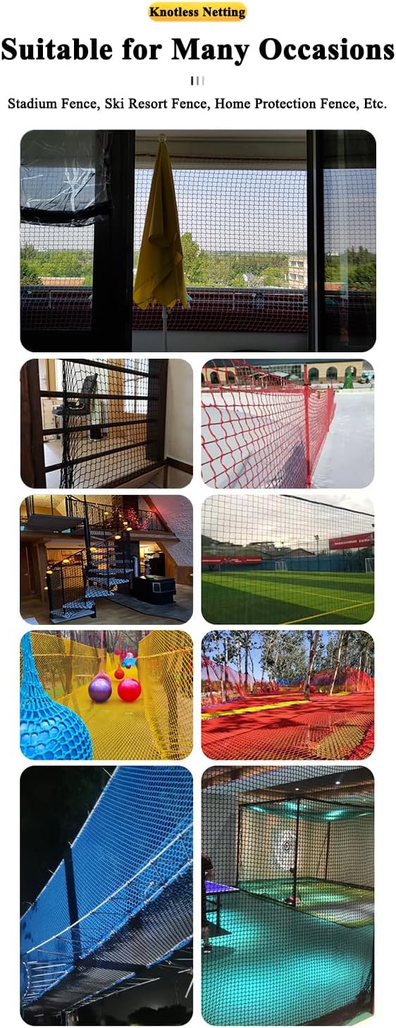 Children's Safety Net for Balcony Black Bunk Bed Protection Mesh Stair Railing Safety Net 1M×6M (3.3FT×19.7FT) -Easy Install Fall Prevention.