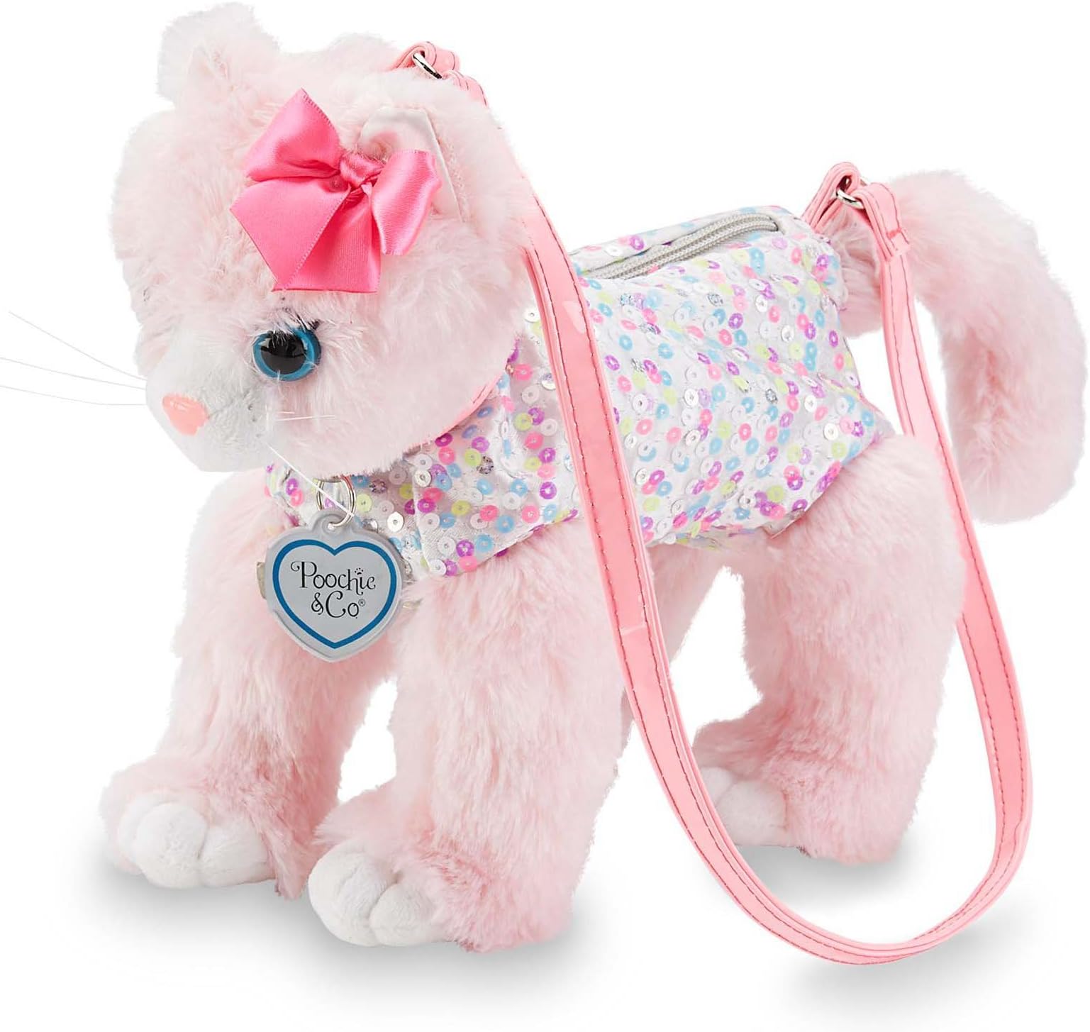 Poochie & Co. Girl's Plush Sequin Kitty Purse