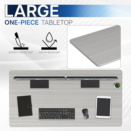 Vista 168 de VIVO DESK-TOP60G - Mesa universal de una pieza de 60 x 24 pulgadas, color gris oscuro, para marcos de escritorio estándar y sentados a pie, altura