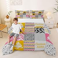 Vista 59 de Erosebridal Juego de ropa de cama personalizado con diseño de carrera de barril, colcha occidental a cuadros, juego de edredón con estrellas