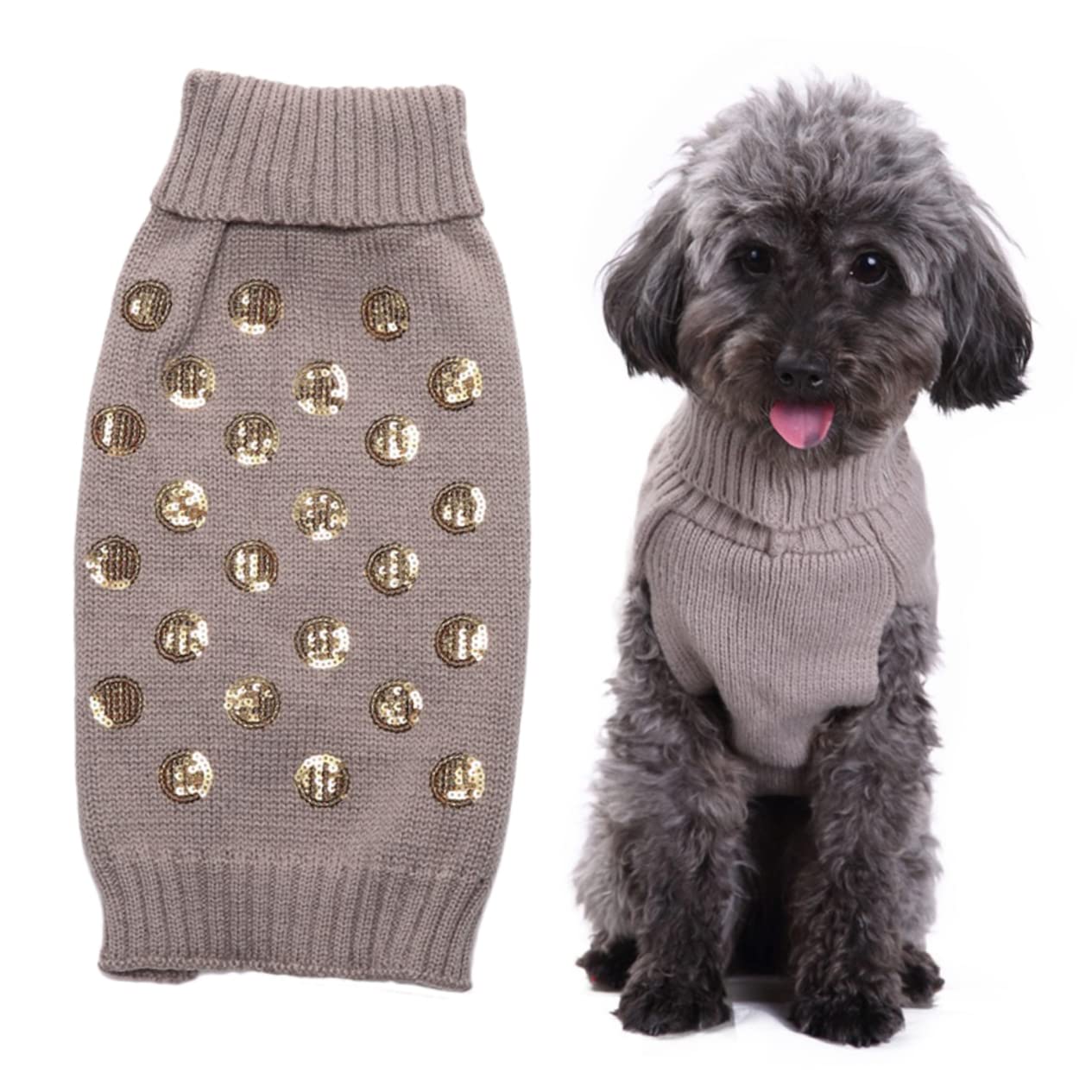 BESPORTBLE 3pezzi Maglione per Cani Design Squama Caldo Costume per Cuccioli per Autunno e Inverno XS Abbigliamento per Animali Domestici