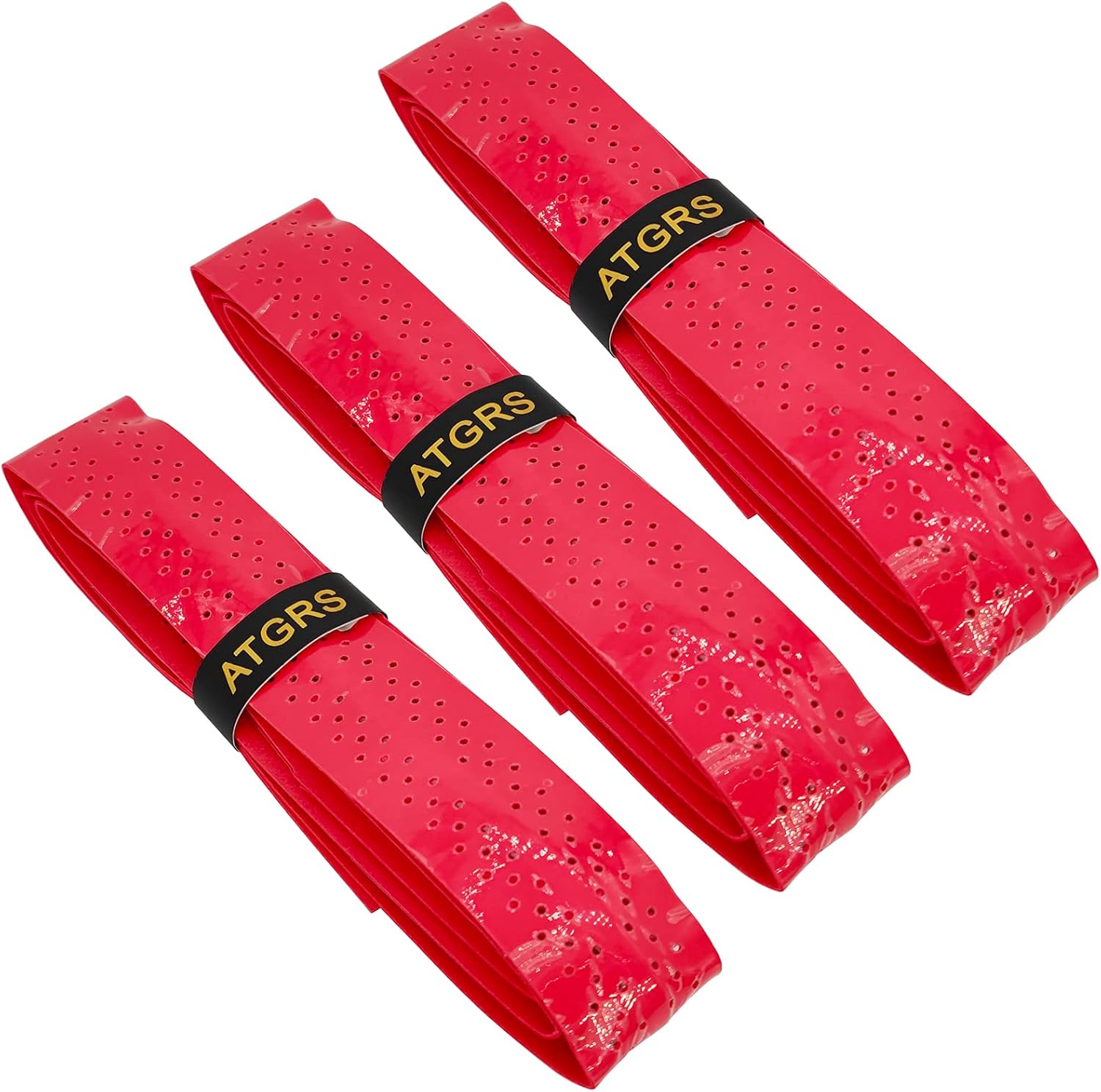 ATGRS Tennis Grip Tacky Tennis Racket Grip Tape Absorbent Anti-Slip Tennis Overgrip for Tennis Badminton Pickleball Racquet Handle Grip with Damping Ridges Overgrips (3 Pack - Red) : Sports & Outdoors
