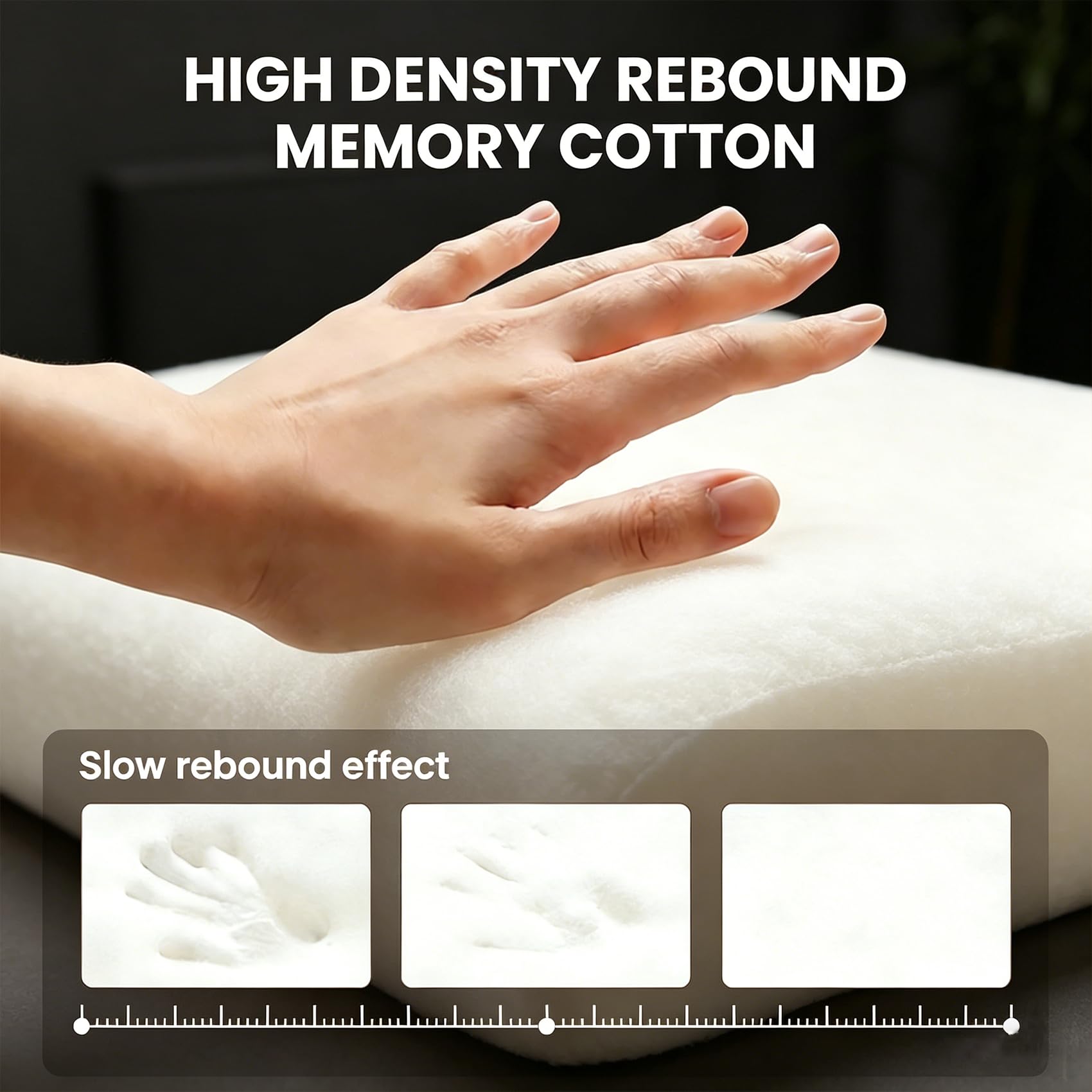 Generisch Kissen Original, Pillow, Ergonomisches, OrthopäDisches Nackenkissen Aus Memory-Schaum – Bietet UnterstüTzung FüR Seiten-, RüCken- Und Bauchlage, Waschbar (Black)