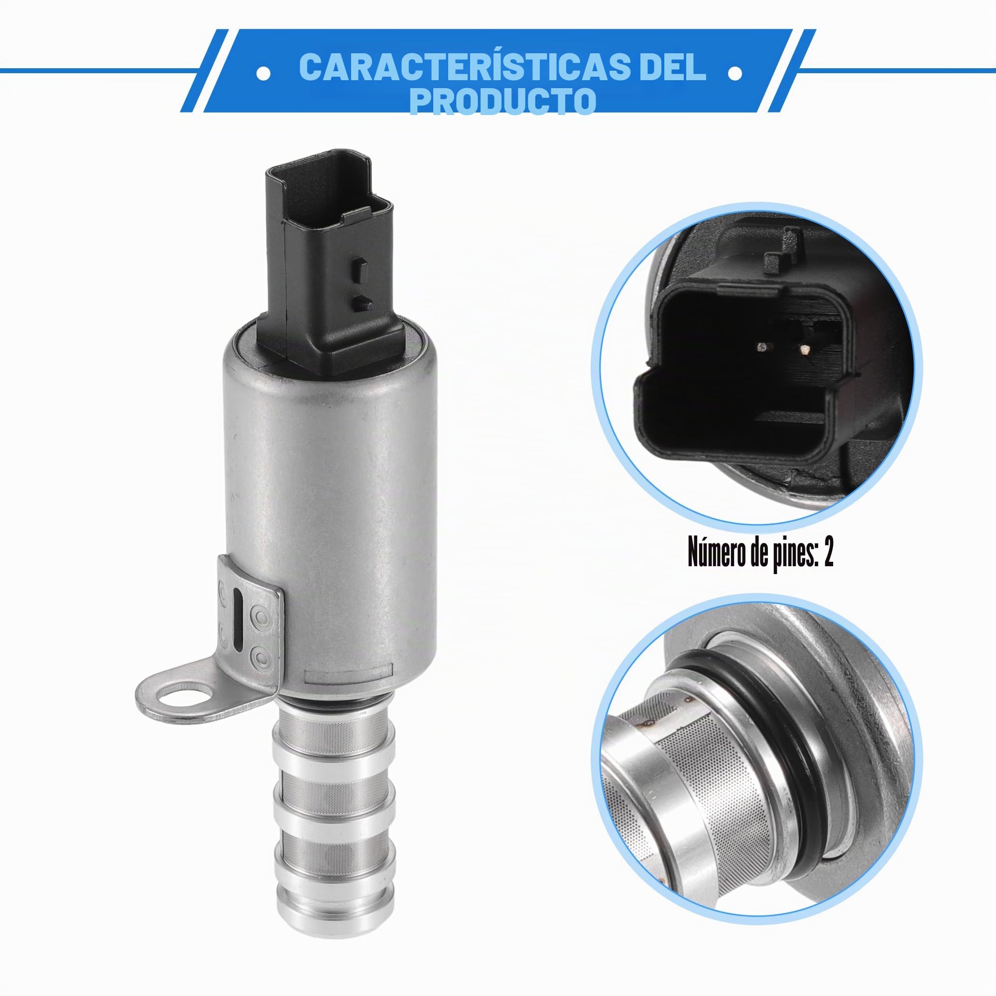 2 Piezas Válvula De Control De Aceite Vvt Para Mini Cooper 02-15 | Para Mini Cooper Countryman 2011-2016 Y Paceman 2013-2016, Plateado Metálico, Metal Y Plástico, Oe:11367566652/11367587760
