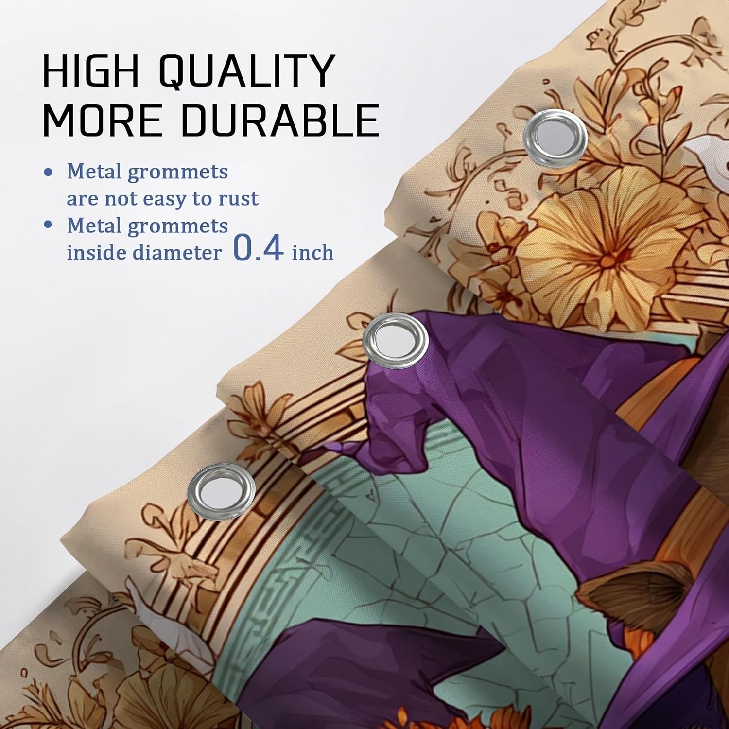 4Pcs Halloween Capybara Shower Curtain Set, Violet Orange Pumpkin Bath Mat Rugs for Bathroom Decor, Autumn Waterproof Fabric Shower Curtain with Hooks 72x72 Inch