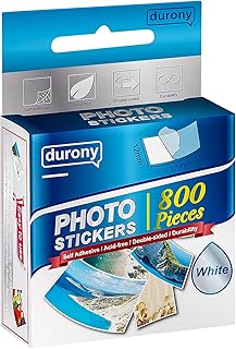 durony 800 Pieces Photo Sticker White Double-Sided Self Adhesive Photo T...