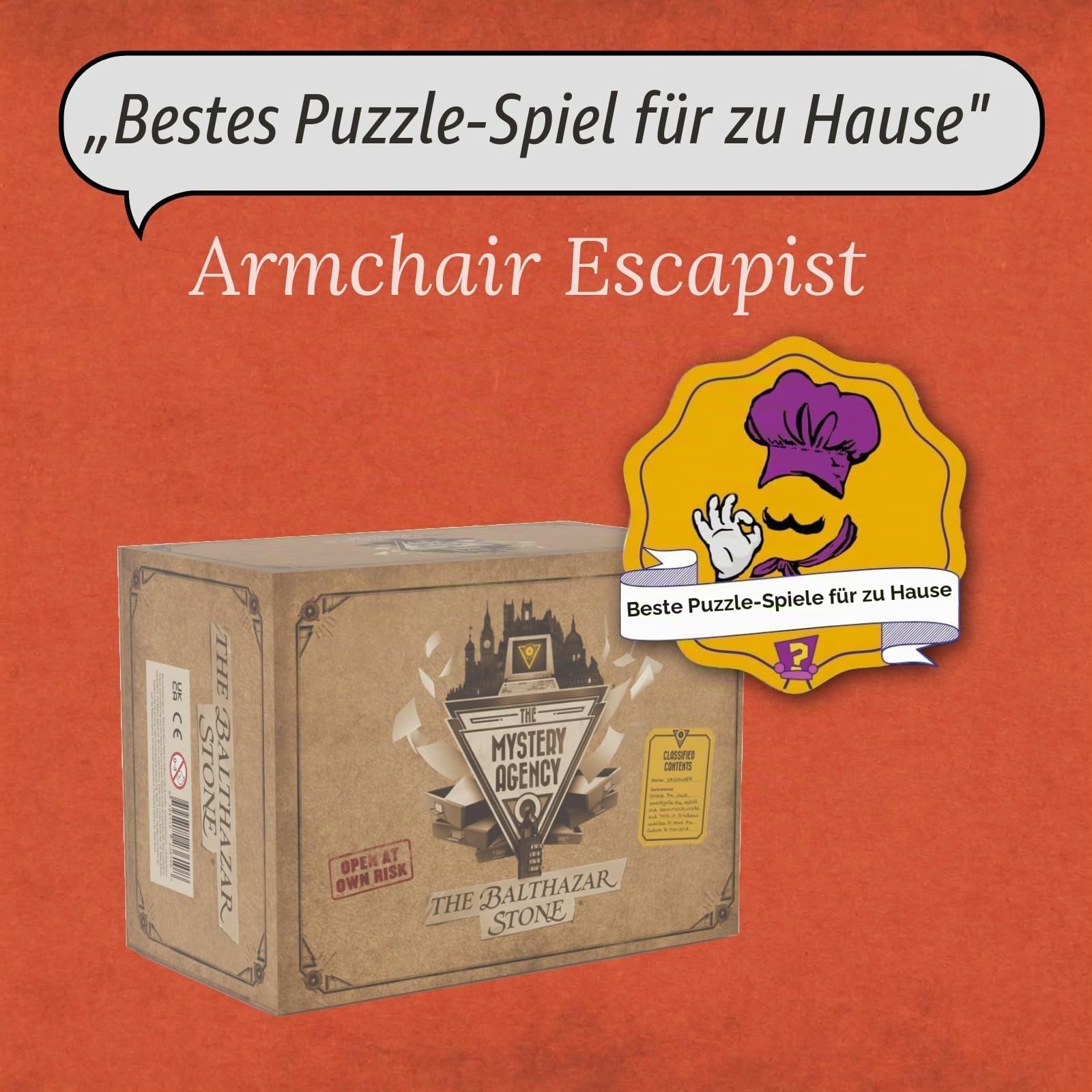 The Mystery Agency | The Balthazar Stone : Solve MysteryEscape Room Puzzles in a Box | 20+ Real-Life Physical Objects & Evidence | Fully Reusable |Age 14+ | 1-6+ Players | English