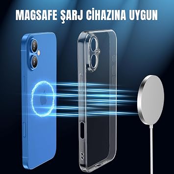 MADNOVA Transparent Phone Case Compatible with Apple iPhone 16, Camera Protected Silicone Case