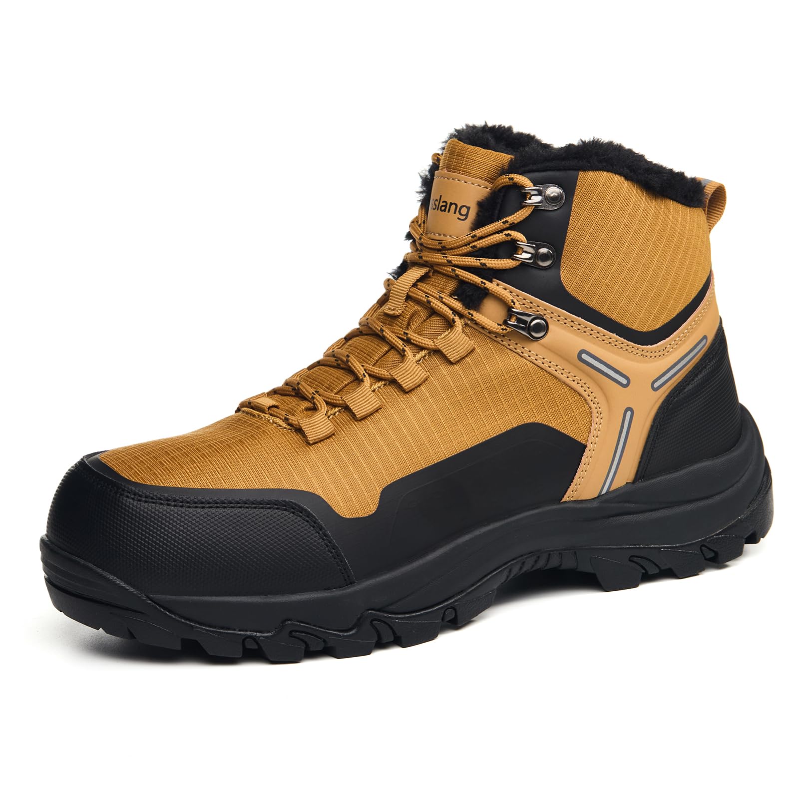 Men's Waterproof Snow Boots Insulated Winter Boots with Non Slip Rubber Sole FurLined Warmth for Hiking Shoveling Work And Daily Commute