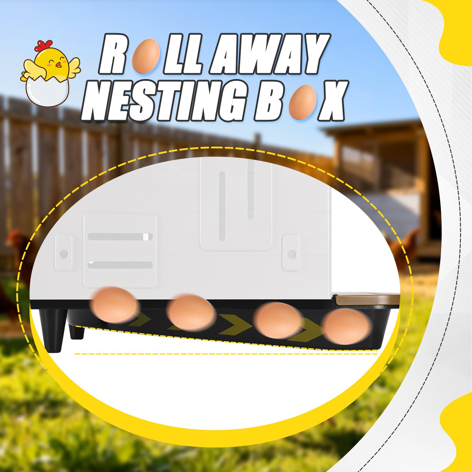 Chicken Nesting Box, 2 Compartment Nesting Boxes for Chickens, Chicken Laying Boxes - 3