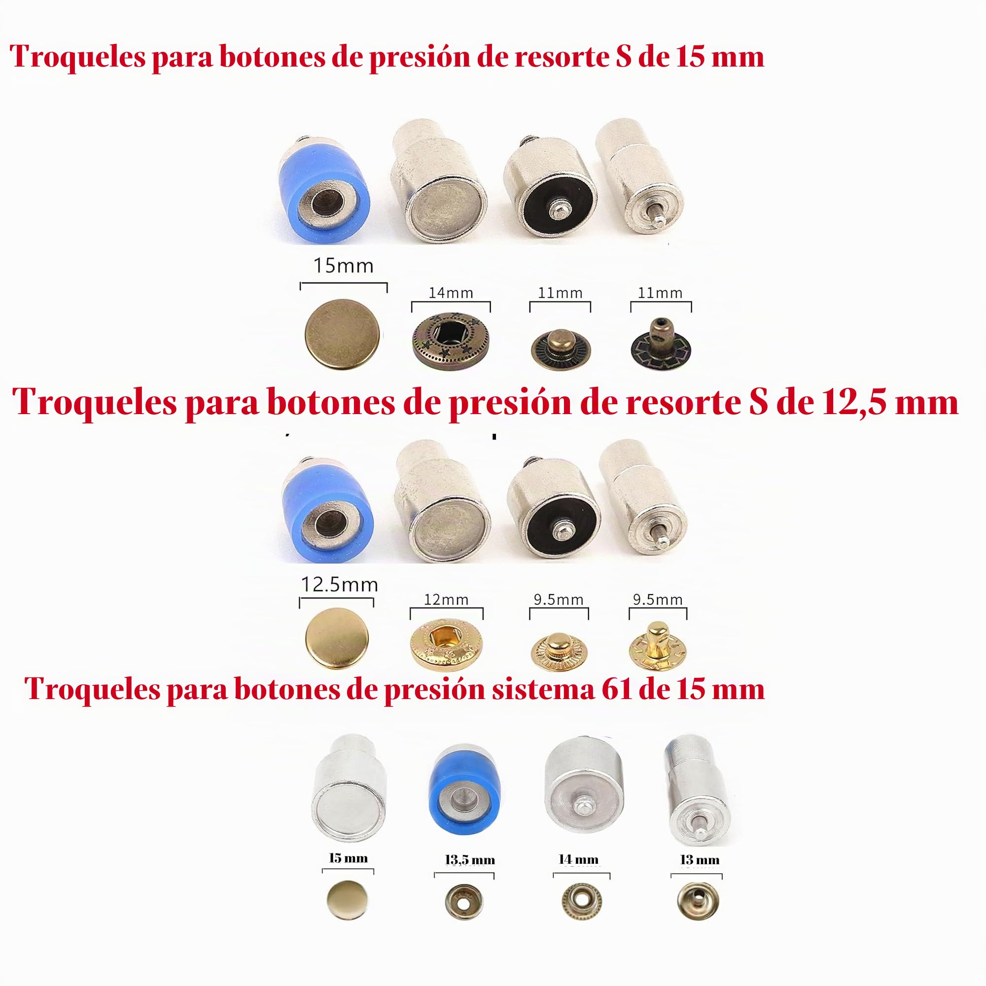 Máquina de presión de botones a presión con herramientas de instalación adecuadas para broches de metal y plástico
