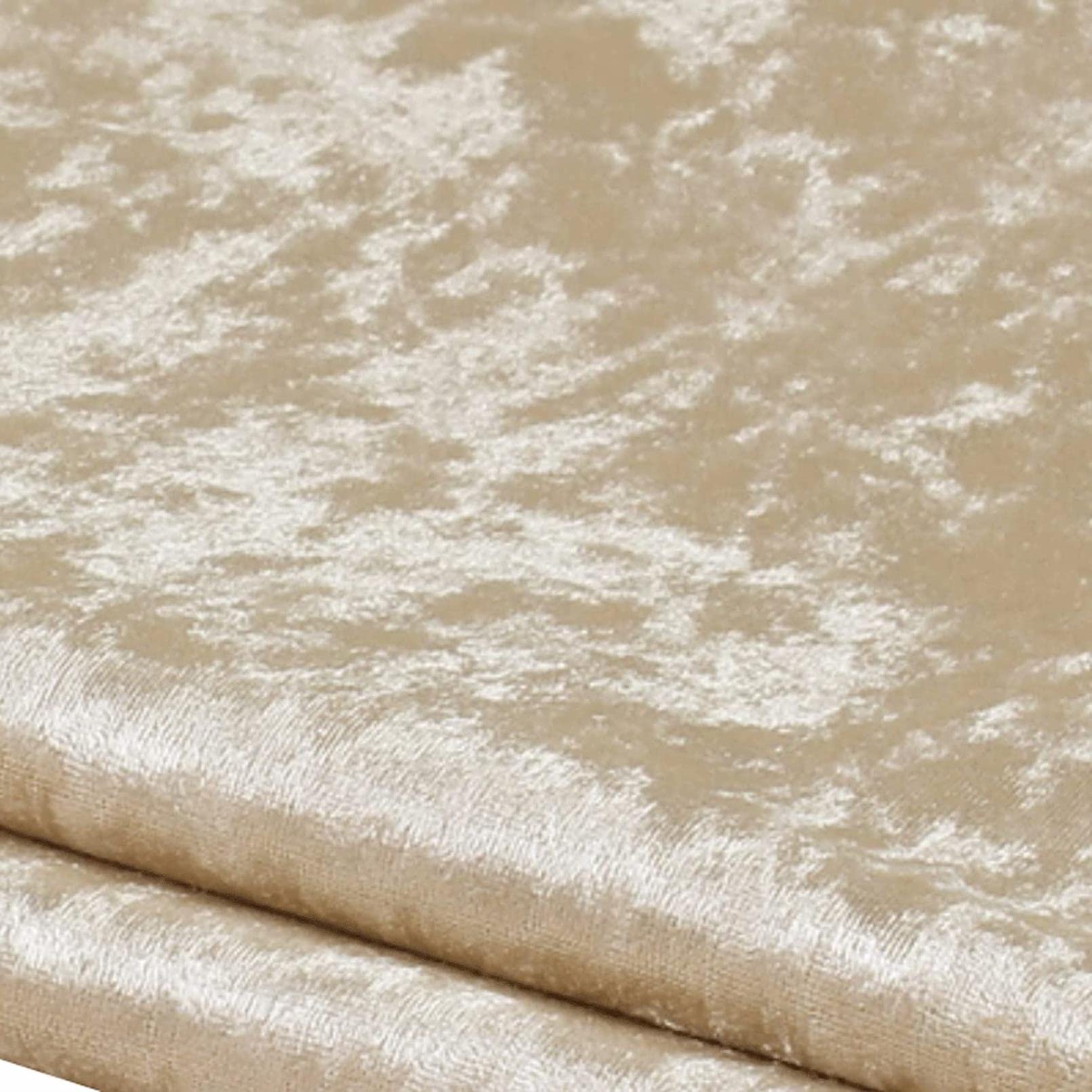 Tissu velours d'ameublement crème 1.5x10m épais et résistant pour canapé