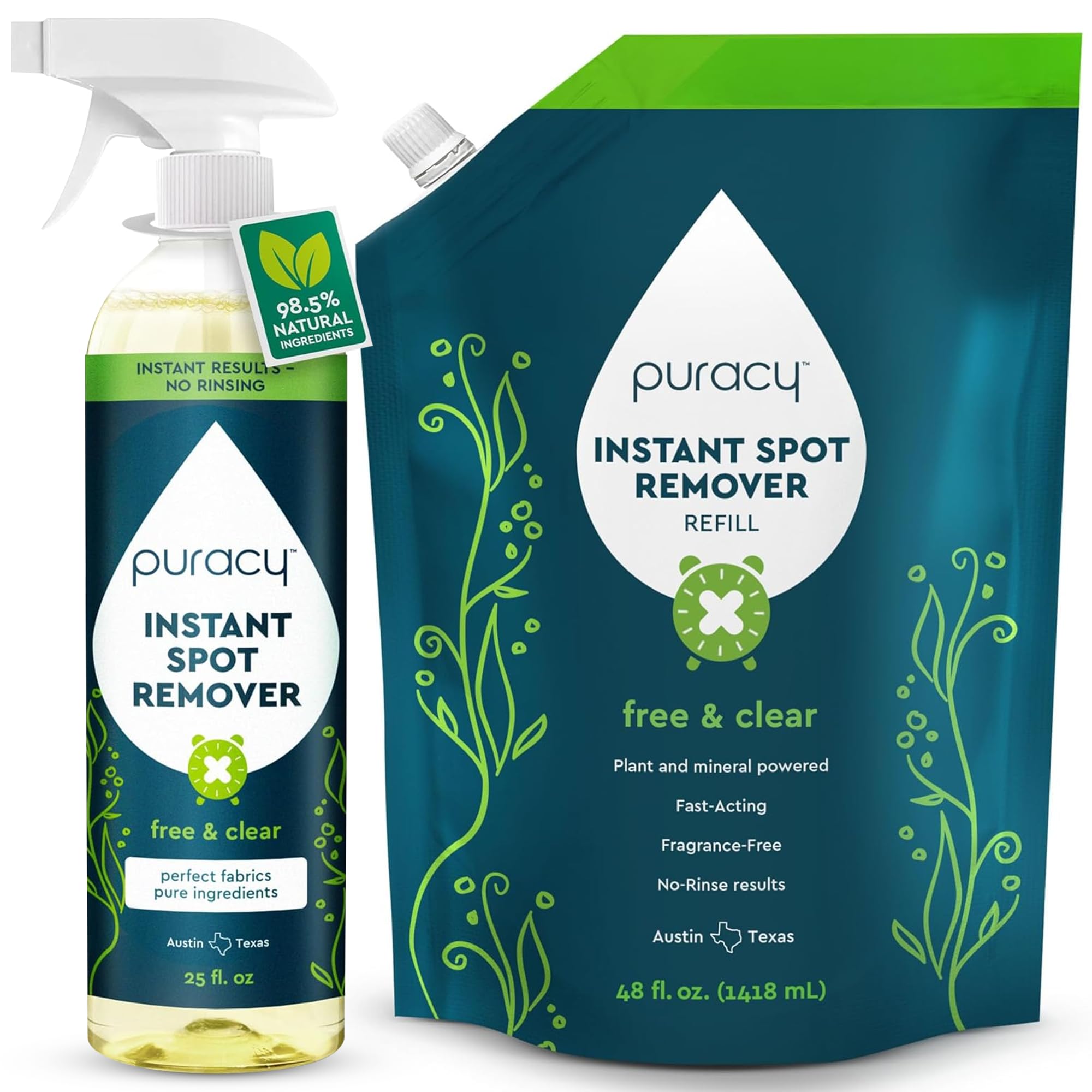 Puracy Instant Spot Remover for Clothes - Cleaning Spray Stain Spray - Car Cleaner Carpet Cleaning Solution Couch