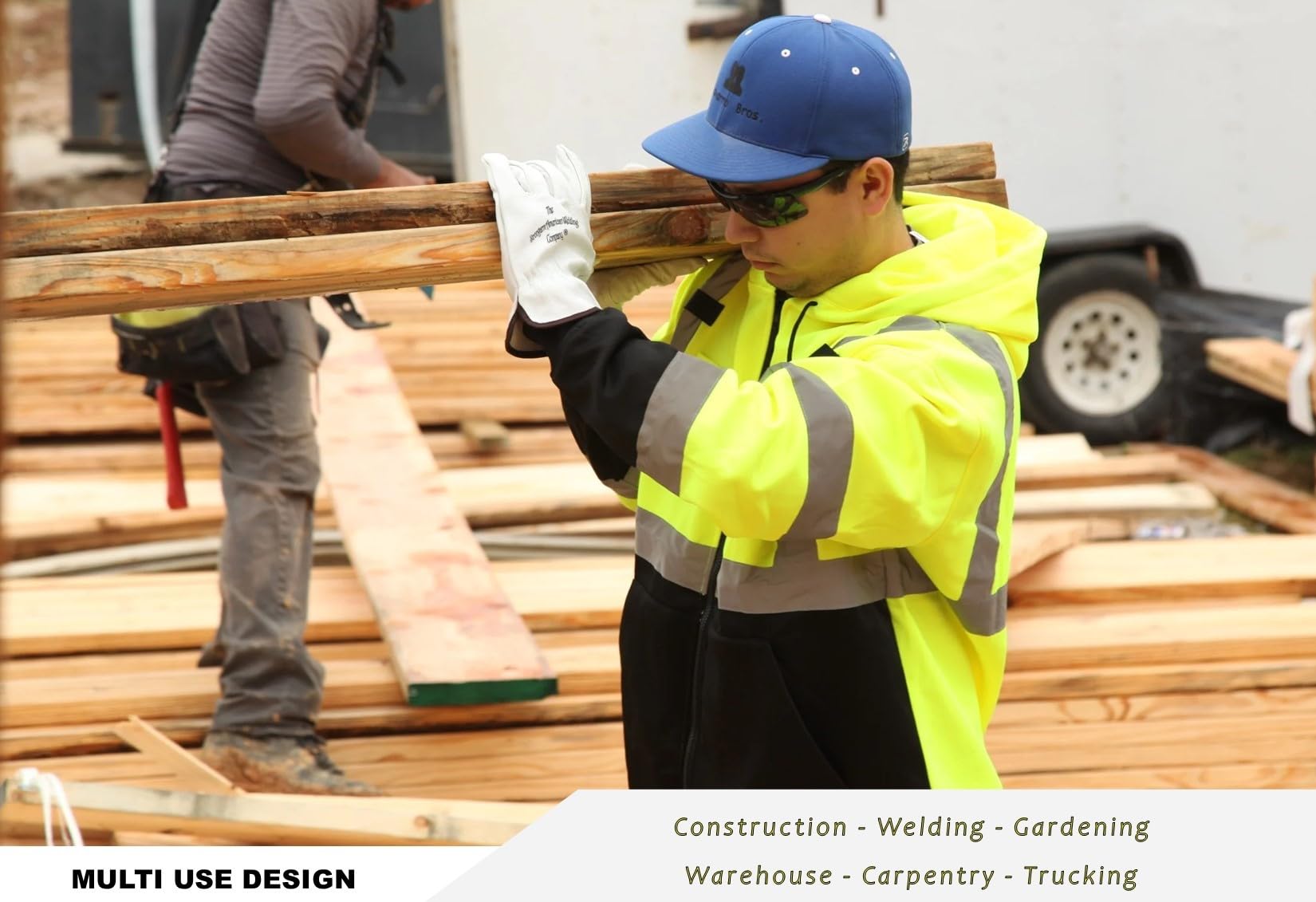 Strongarm Premium - Guantes de soldadura y trabajo de piel de cabra para soldadura, construcción, industria, jardinería, mecánica, conductor