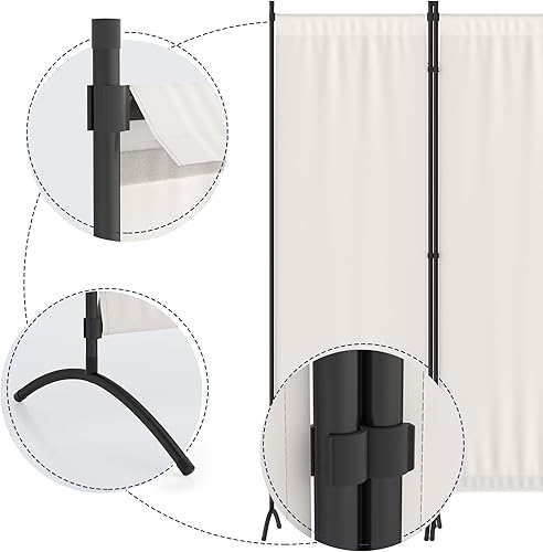 Miniatura 2 de Morngardo Divisor de habitación mejorado, pantallas de privacidad plegables de 4 paneles divisores de pared de 88 pulgadas, separadores portátiles